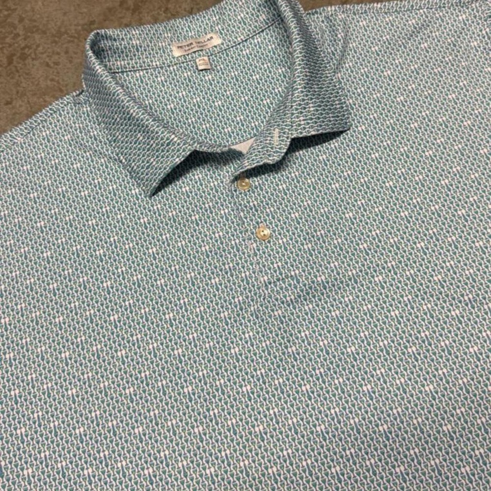 Peter Millar Summer Comfort Men's Performance Gold Polo Martini Glass Sz XXXL